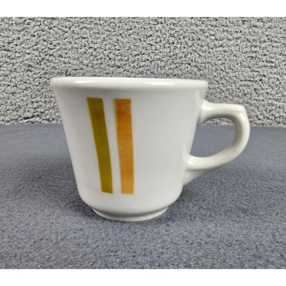 Sterling China 5Oz Vitrified Mug Retro Gold Stripe Espresso Coffee Vintage Diner - Picture 1 of 8